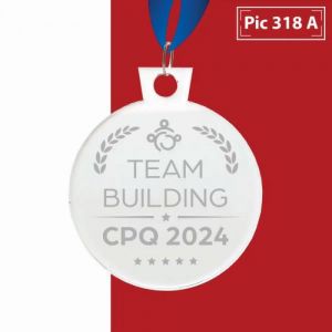 MEDALLA DE ACRILICO  REDONDA  5.8 CM DE DIAMETRO CON GRABADO LASER   INCLUYE  LISTO Y BOLSA DE CELOFA INDIVIDUAL